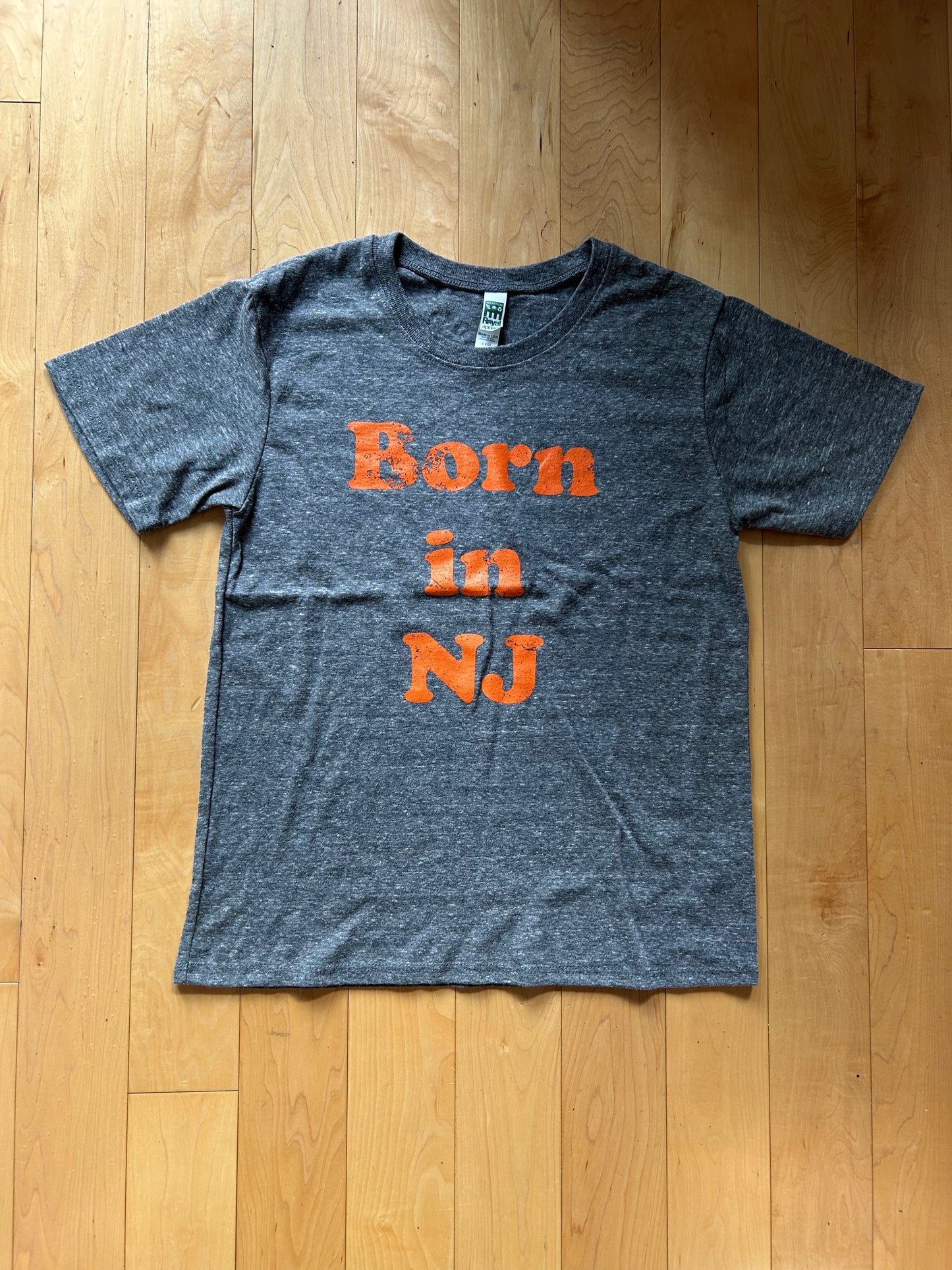 INFANT MADE IN USA Born in New Jersey T-Shirt - Vintage Grey/Orange