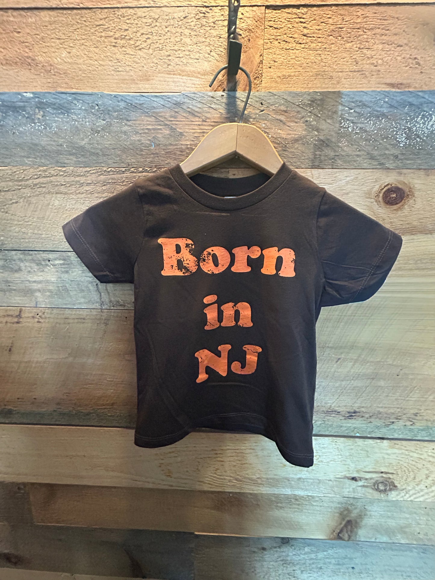 TODDLER MADE IN USA Born in New Jersey T-Shirt - Brown/Orange