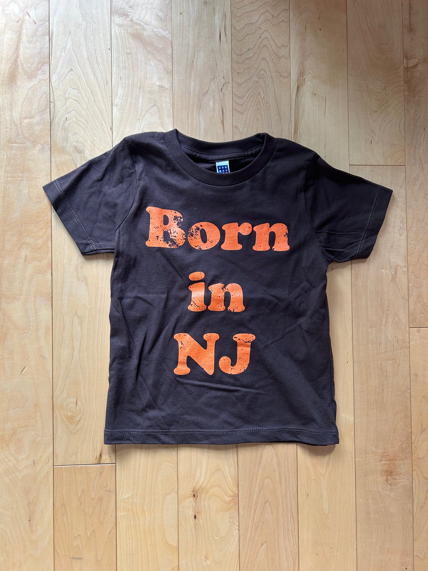 TODDLER MADE IN USA Born in New Jersey T-Shirt - Brown/Orange