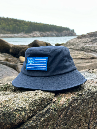 MADE IN USA Saltwater Wax Canvas Bucket Hat – Navy - Size S/M