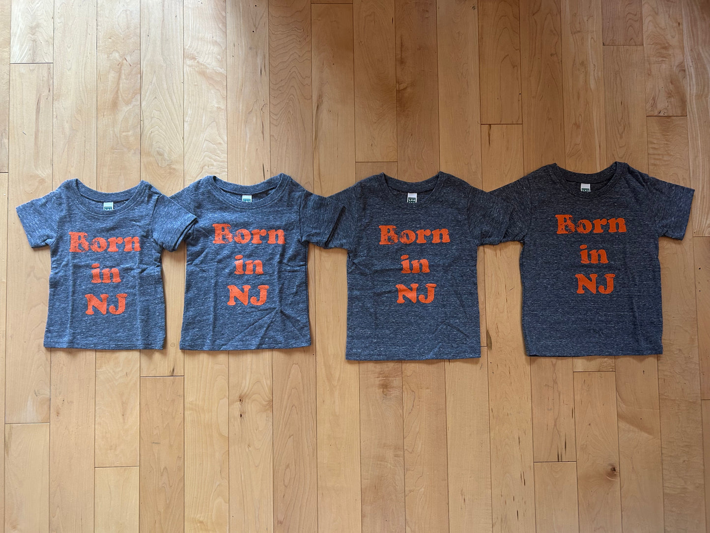 INFANT MADE IN USA Born in New Jersey T-Shirt - Vintage Grey/Orange
