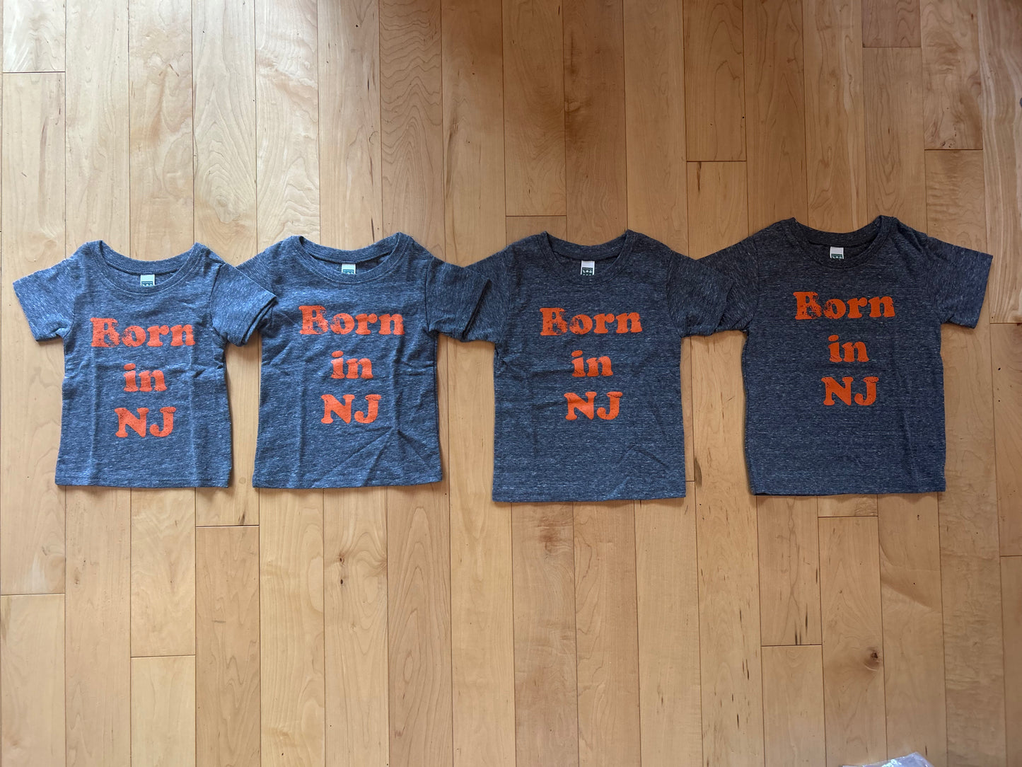 INFANT MADE IN USA Born in New Jersey T-Shirt - Vintage Grey/Orange