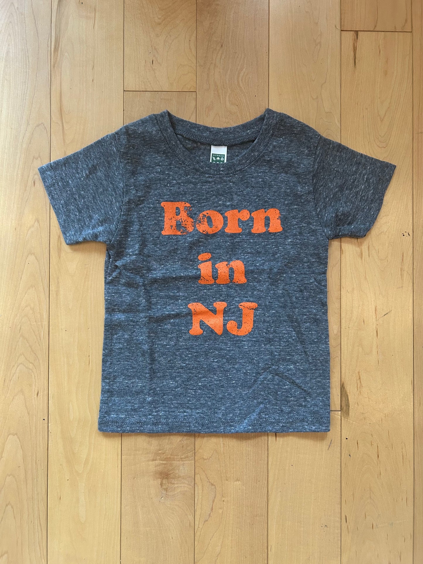 INFANT MADE IN USA Born in New Jersey T-Shirt - Vintage Grey/Orange