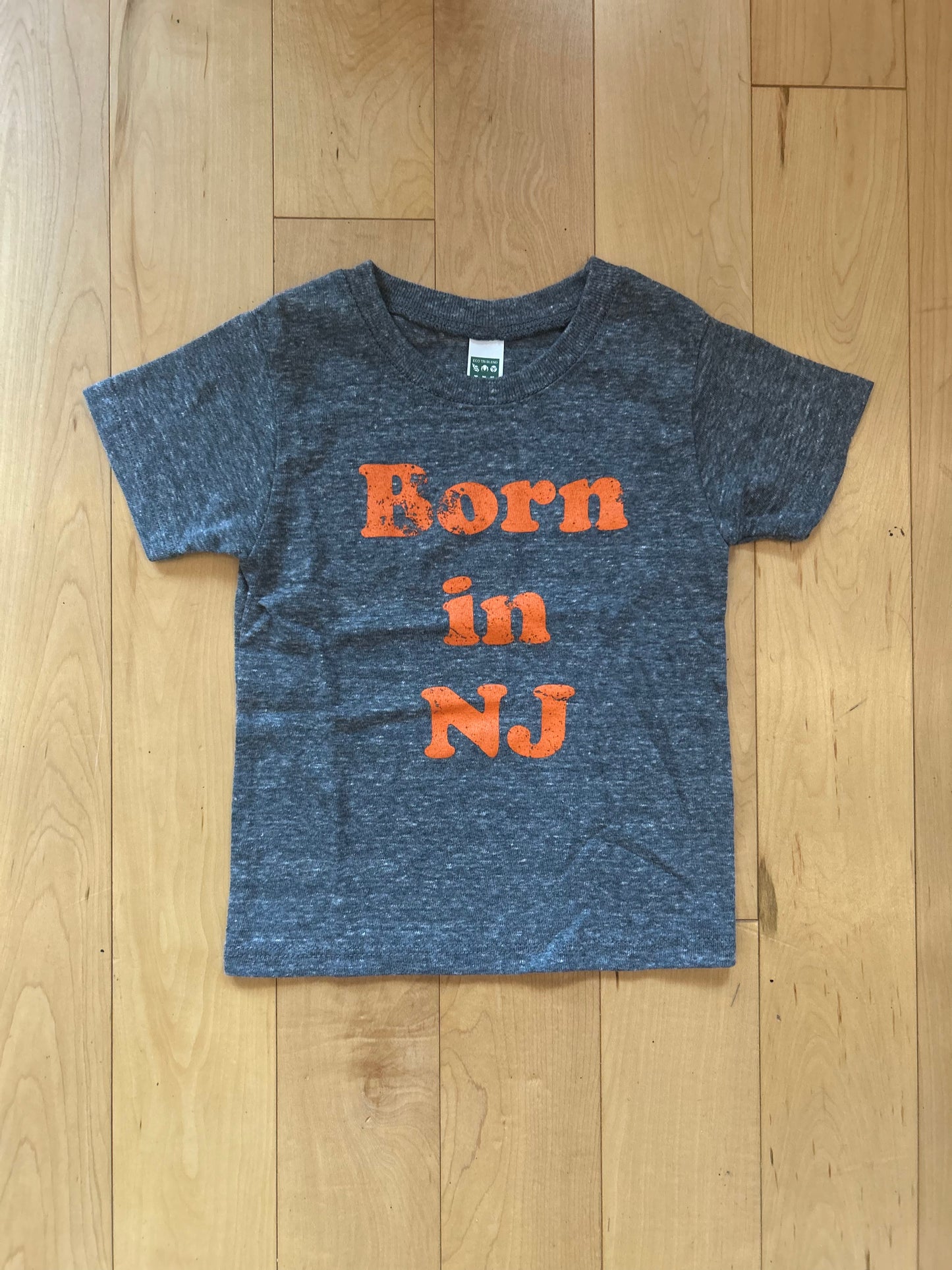 INFANT MADE IN USA Born in New Jersey T-Shirt - Vintage Grey/Orange