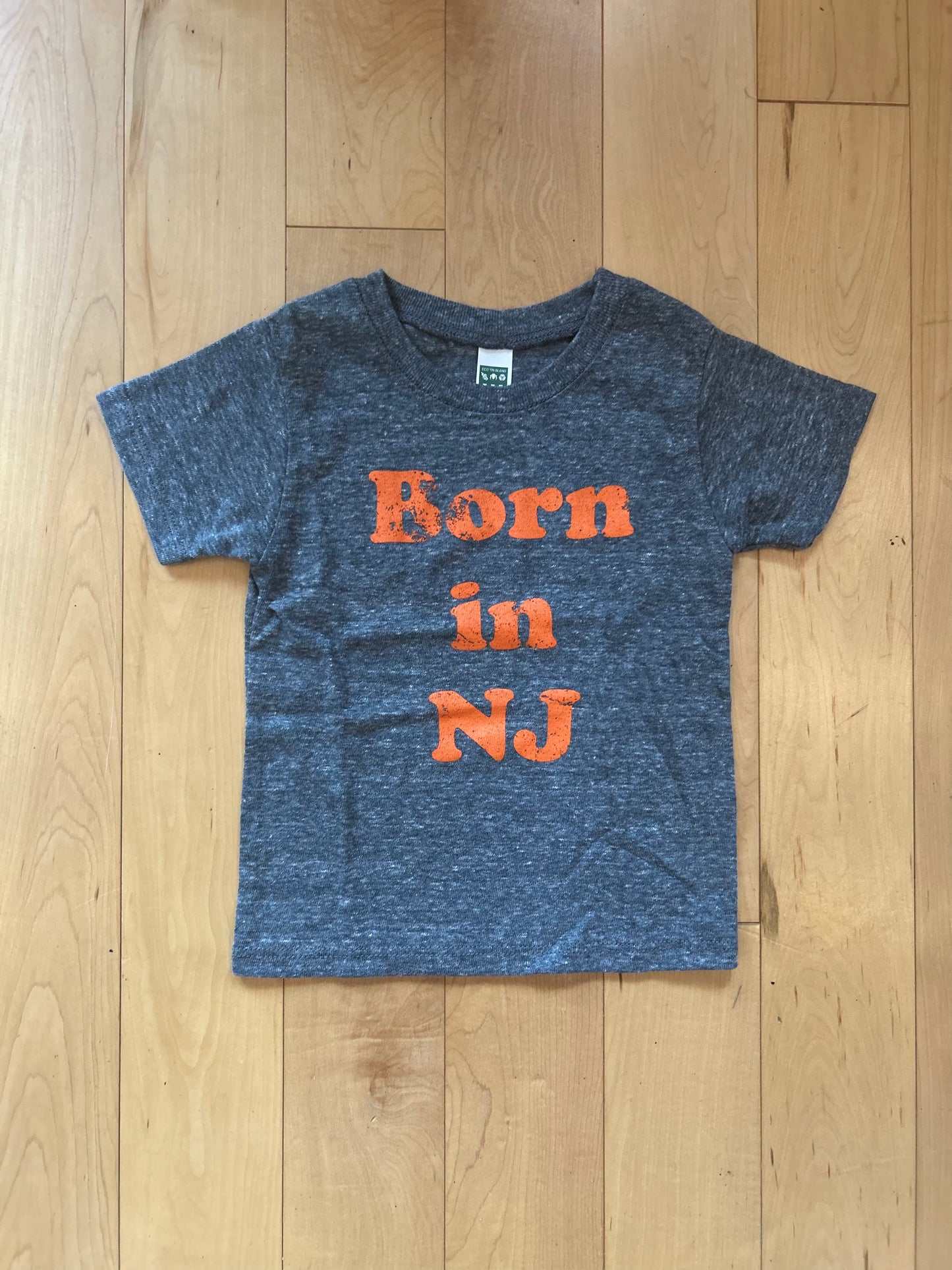 INFANT MADE IN USA Born in New Jersey T-Shirt - Vintage Grey/Orange