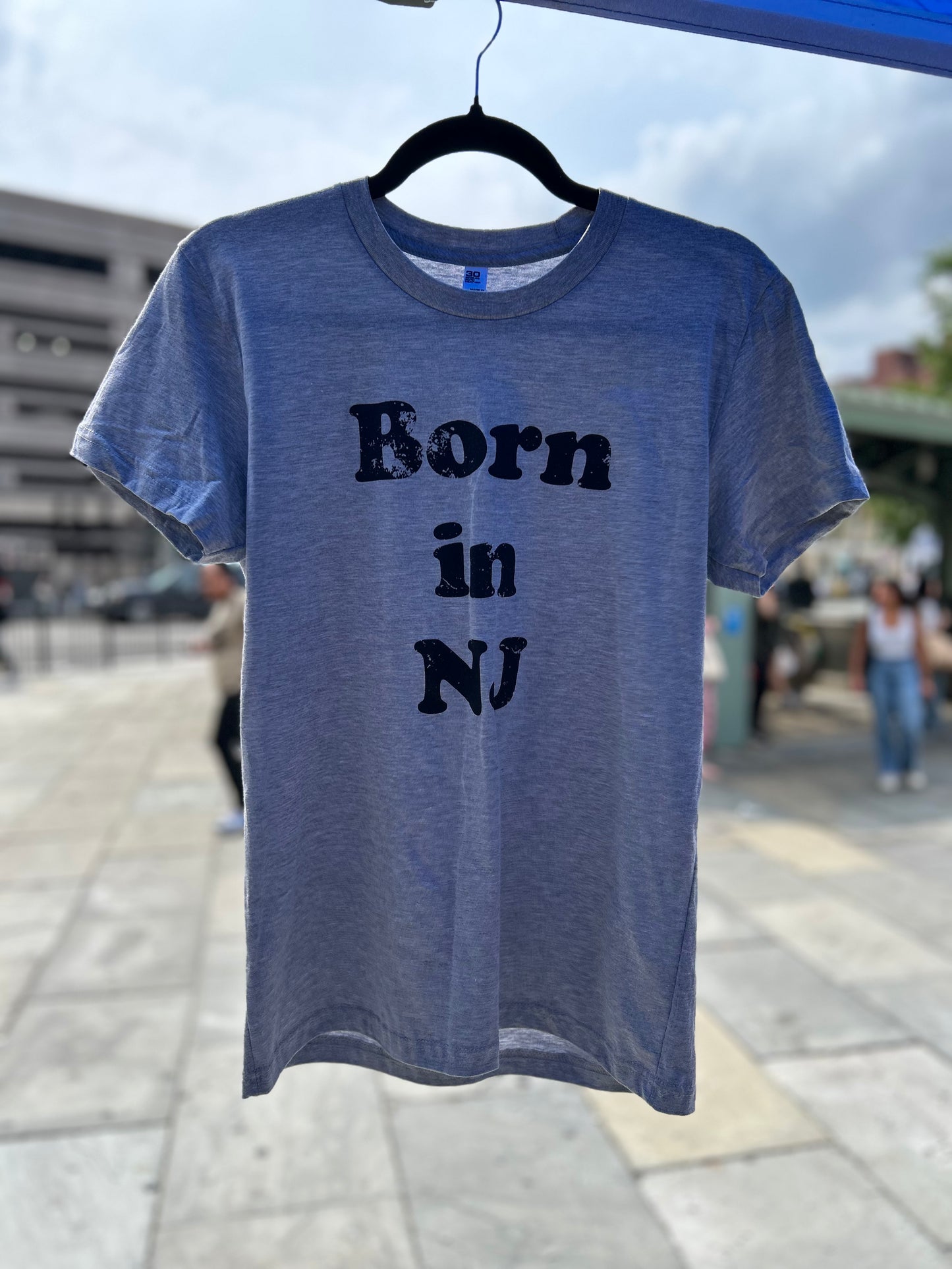 WOMEN'S MADE IN USA Born in Jersey City T-Shirt - Heather Grey/Black