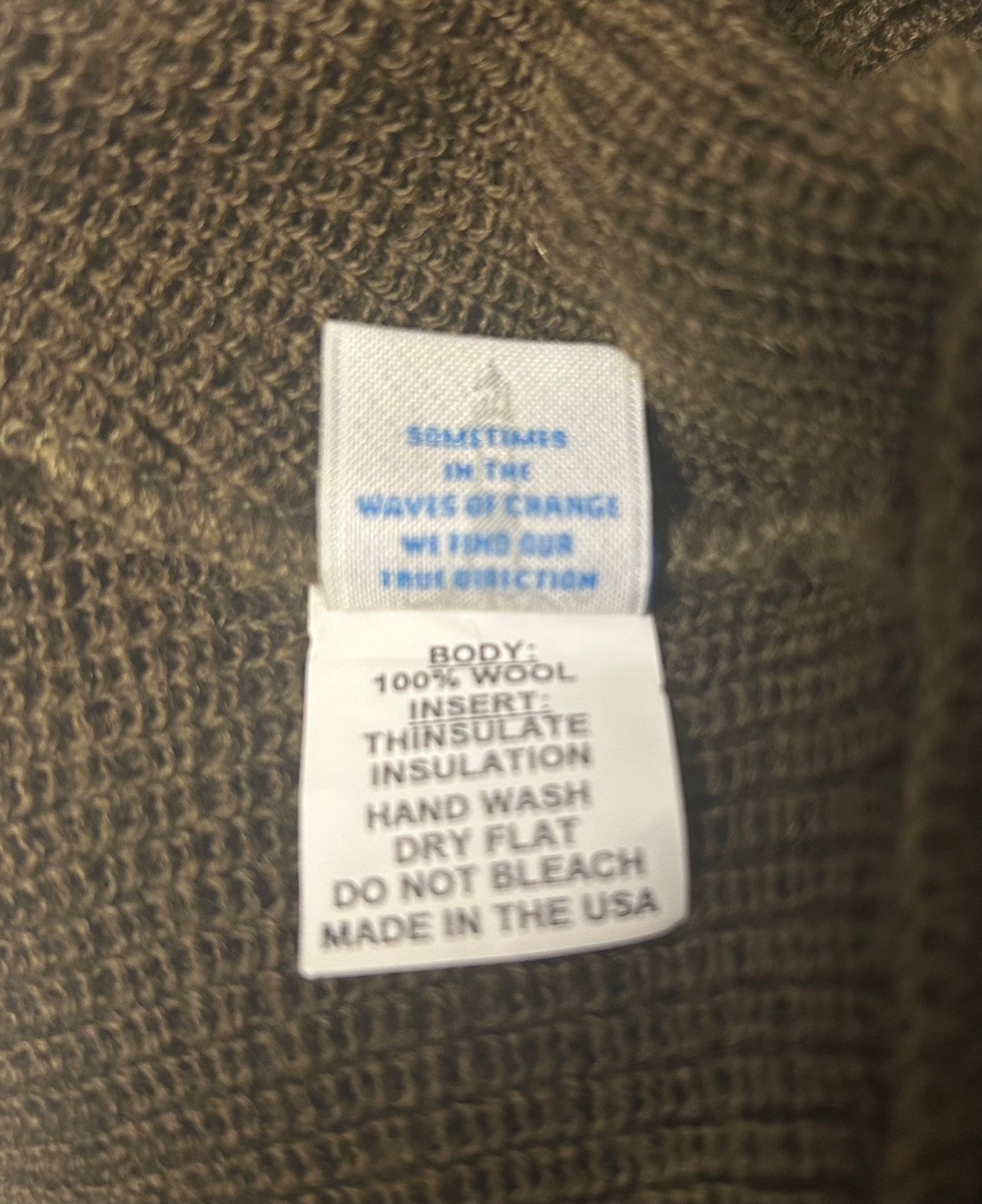 MADE IN USA Expedition 100% Wool Watch Cap with Thinsulate Insert - Olive