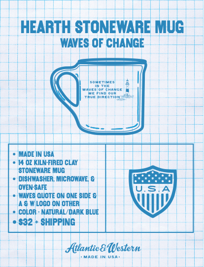MADE IN USA Hearth Stoneware Coffee Mug - Waves of Change