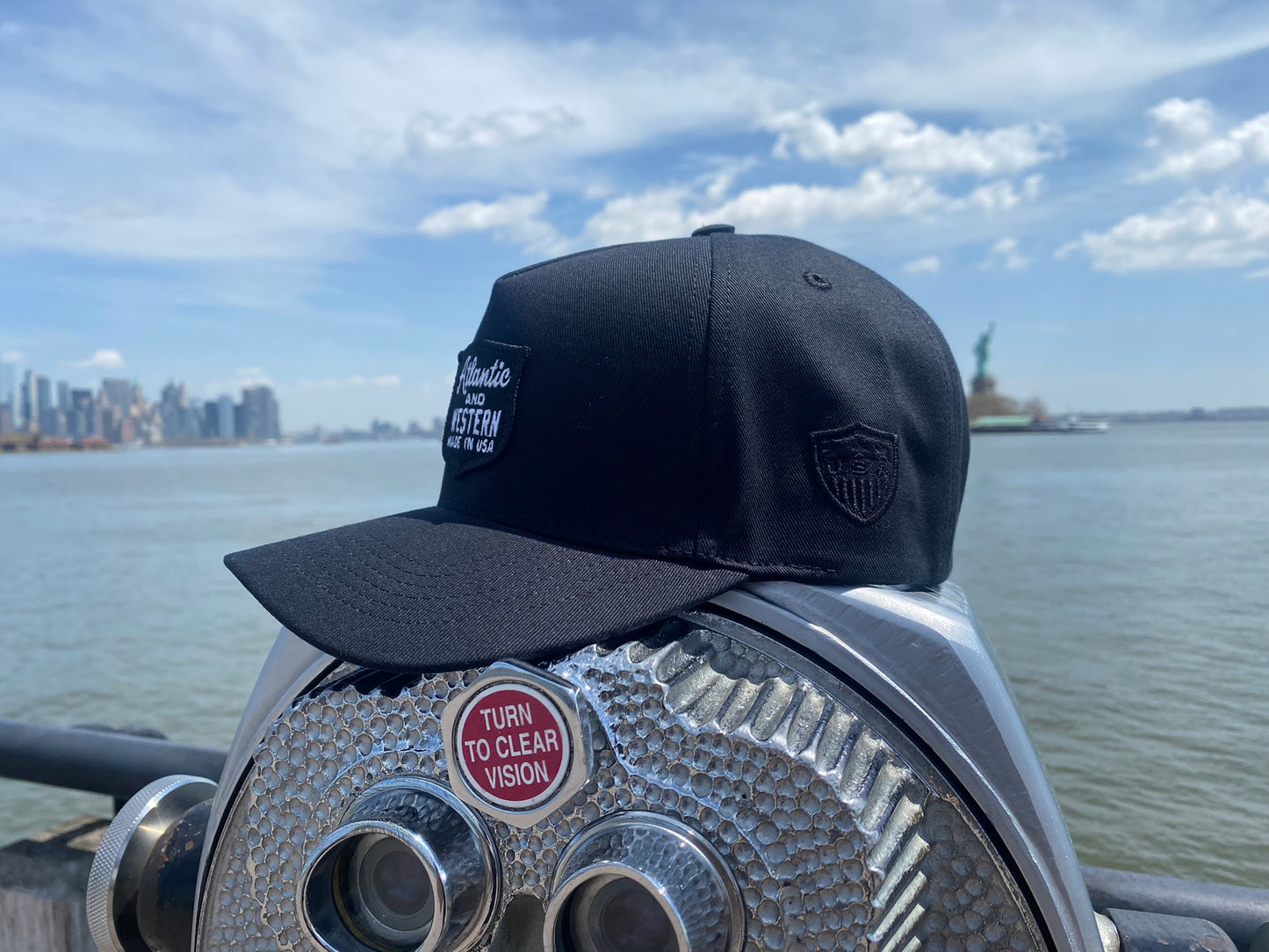 MADE IN USA Atlantic & Western Shield 5-Panel Baseball Cap - Black/White