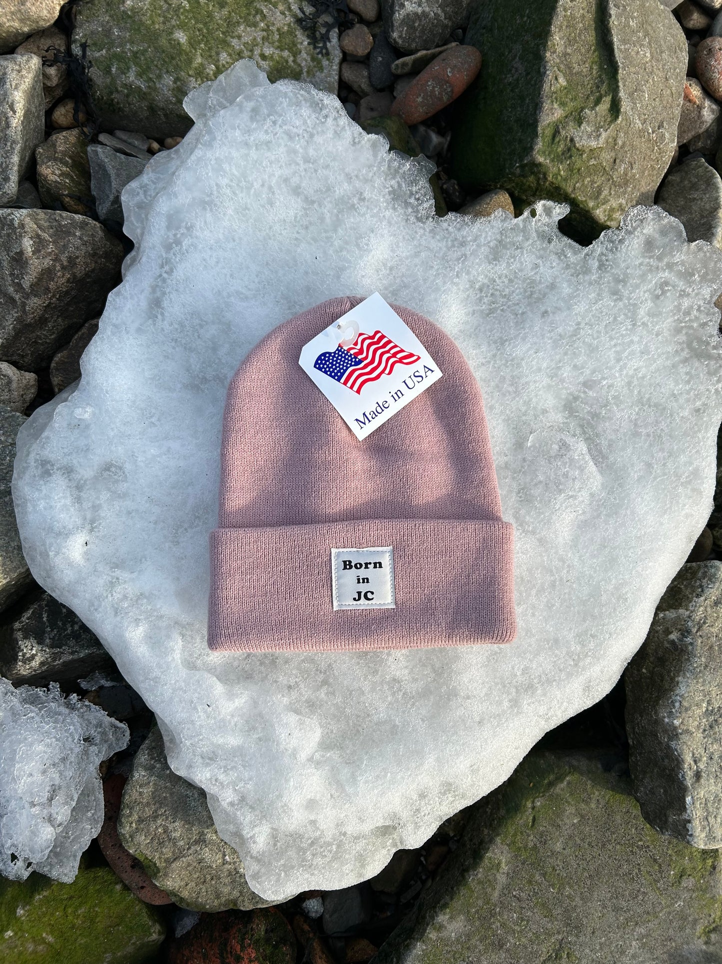 MADE IN USA Born in JC Waterfront Beanie - Rose