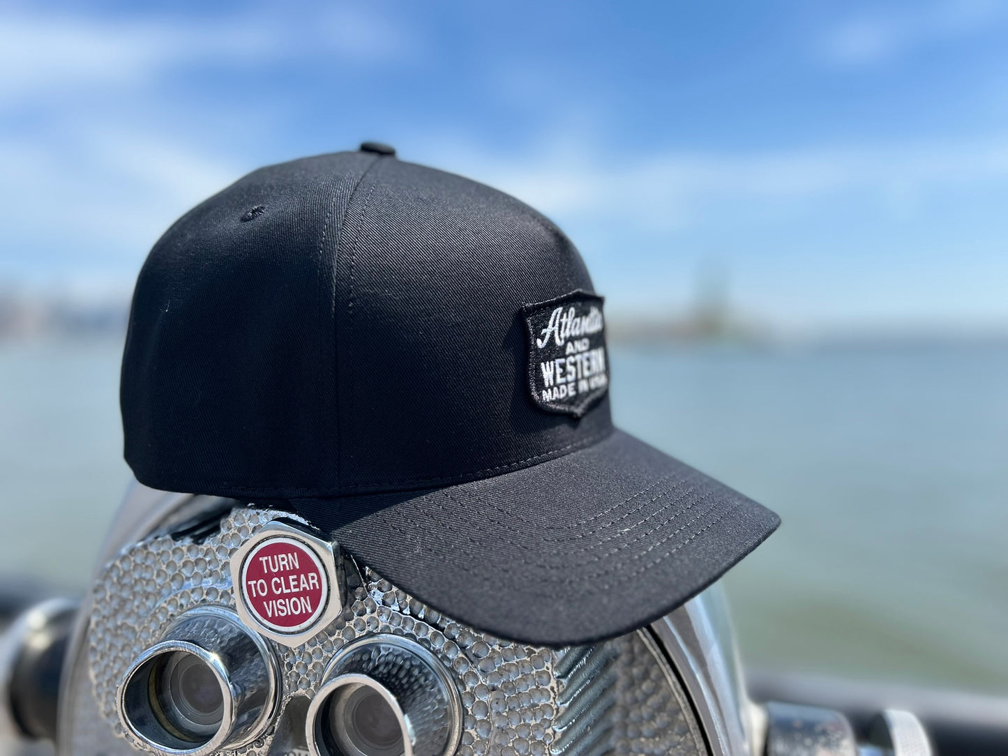 MADE IN USA Atlantic & Western Shield 5-Panel Baseball Cap - Black/White