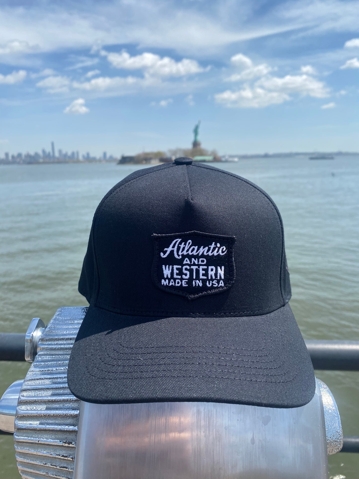 MADE IN USA Atlantic & Western Shield 5-Panel Baseball Cap - Black/White