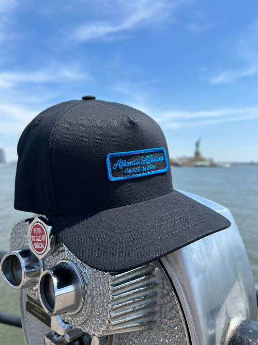 MADE IN USA Atlantic & Western Standard 5-Panel Baseball Cap - Black/Blue