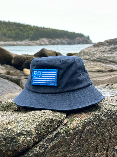 MADE IN USA Saltwater Wax Canvas Bucket Hat – Navy - Size L/XL