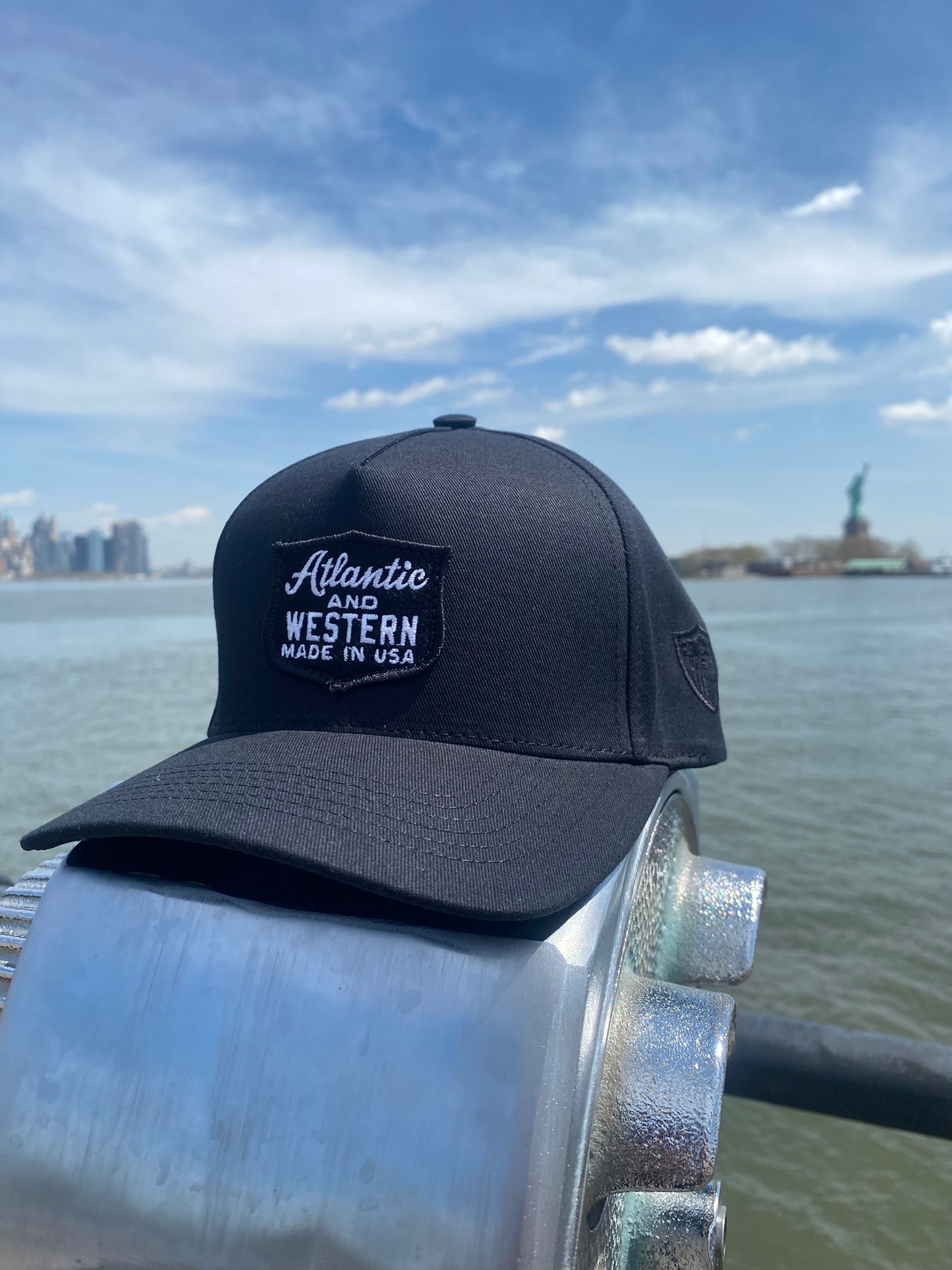 MADE IN USA Atlantic & Western Shield 5-Panel Baseball Cap - Black/White