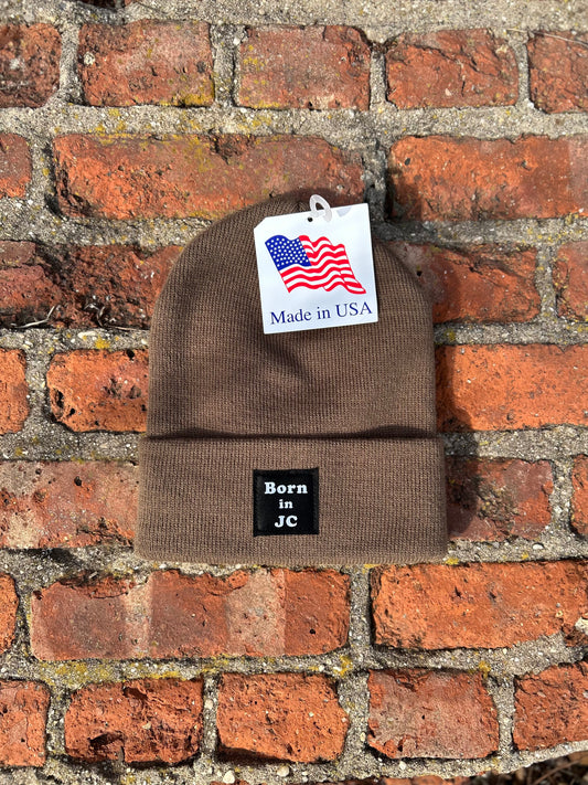 MADE IN USA Born in JC Waterfront Beanie - Brown