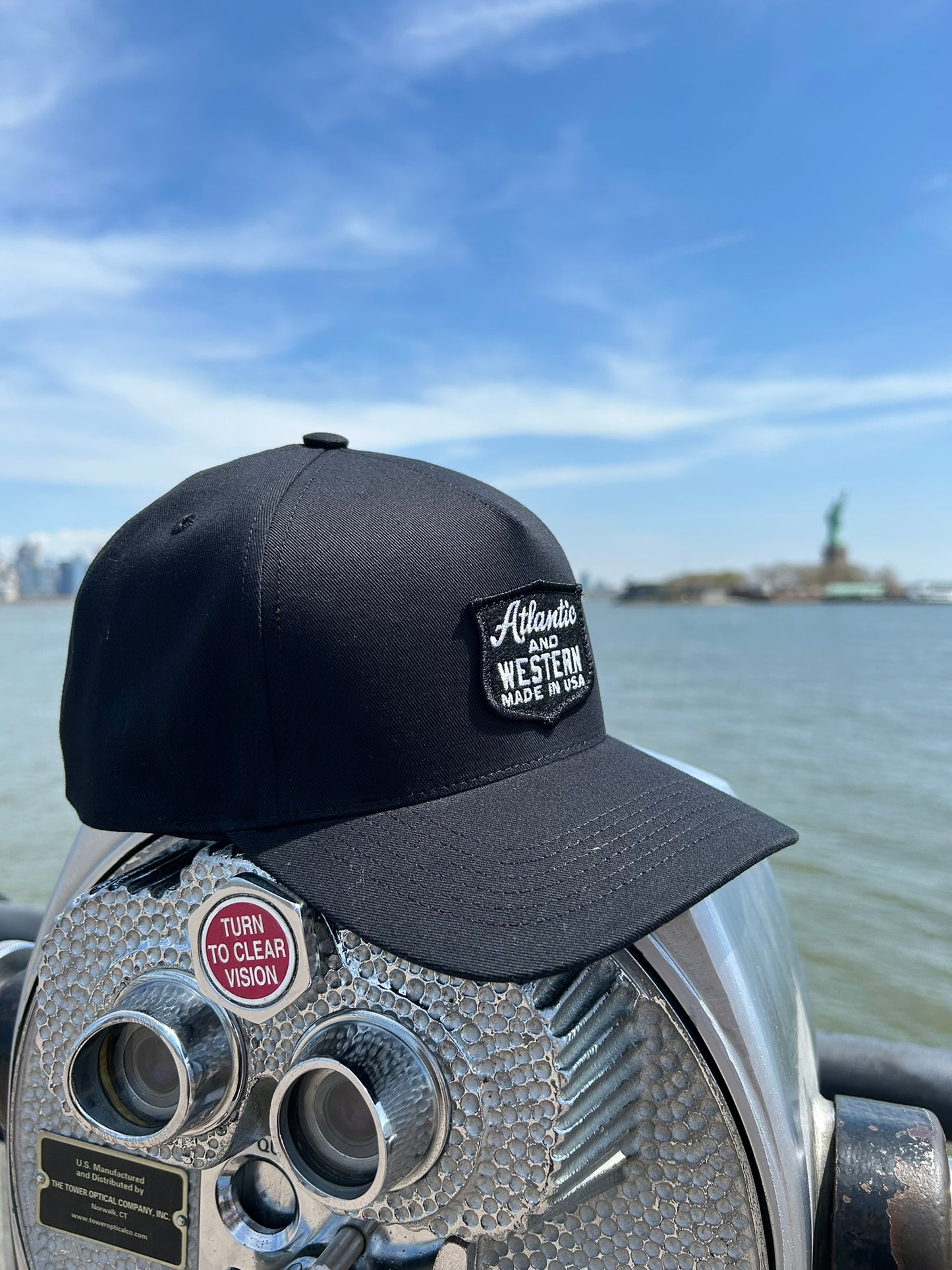 MADE IN USA Atlantic & Western Shield 5-Panel Baseball Cap - Black/White