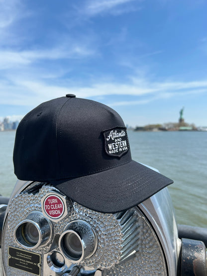 MADE IN USA Atlantic & Western Shield 5-Panel Baseball Cap - Black/White