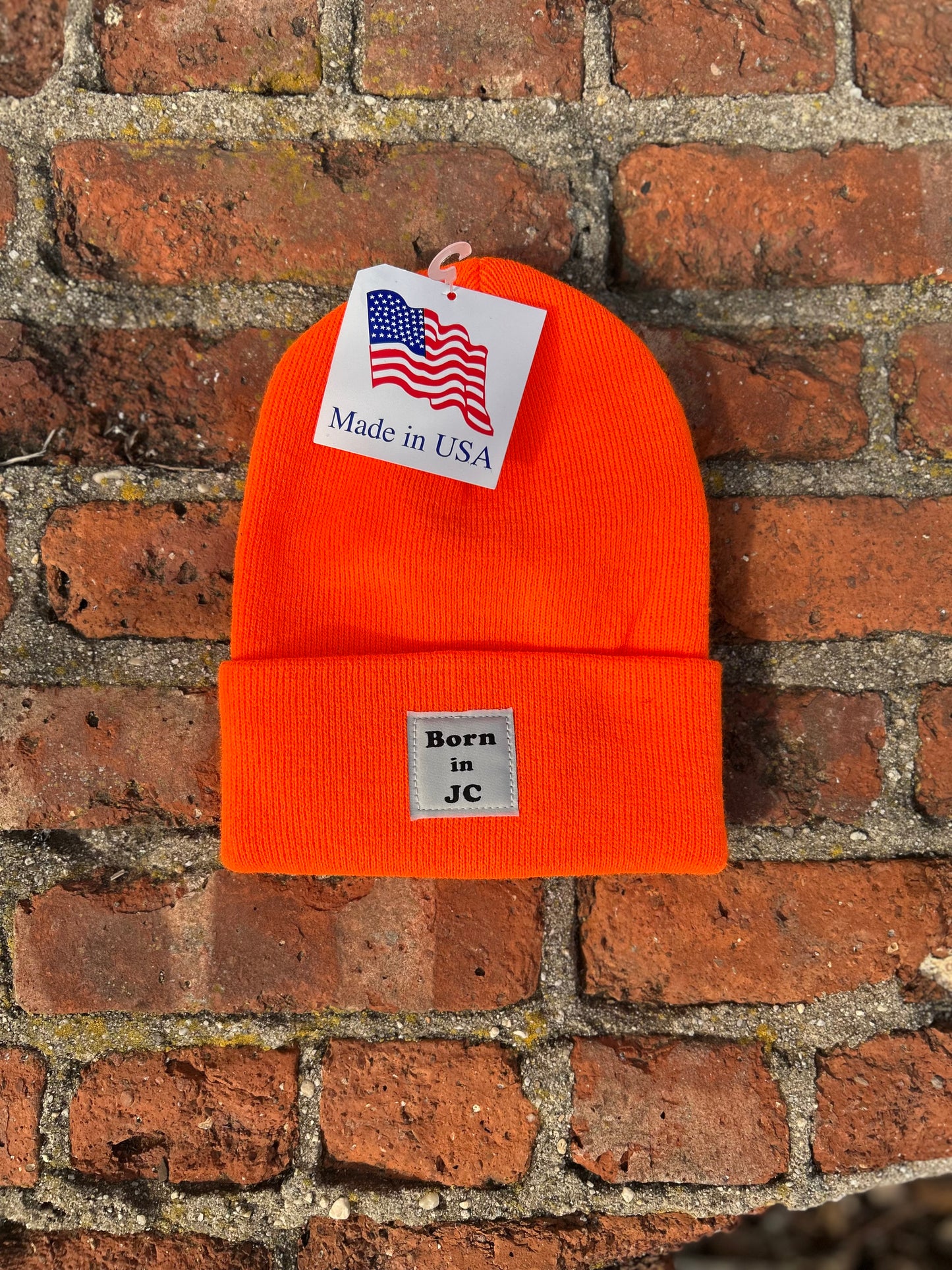 MADE IN USA Born in JC Waterfront Beanie - Orange