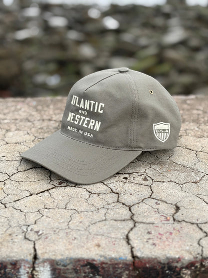 MADE IN USA Atlantic & Western Worker 5-Panel Baseball Cap - Olive Green