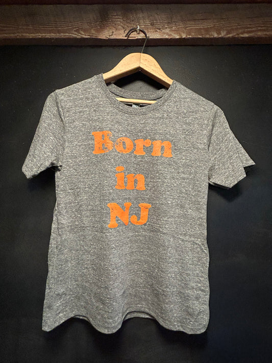 INFANT MADE IN USA Born in New Jersey T-Shirt - Vintage Grey/Orange