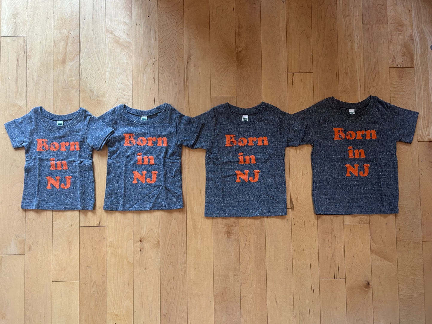 INFANT MADE IN USA Born in New Jersey T-Shirt - Vintage Grey/Orange