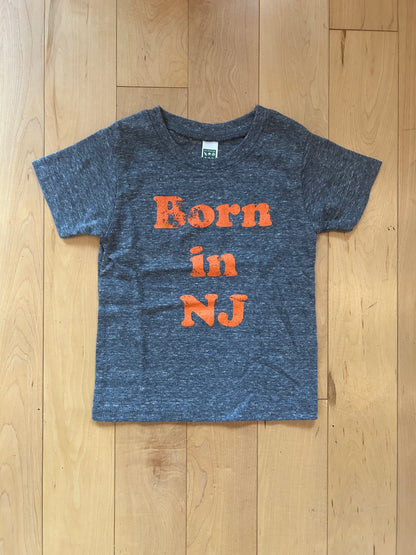 INFANT MADE IN USA Born in New Jersey T-Shirt - Vintage Grey/Orange