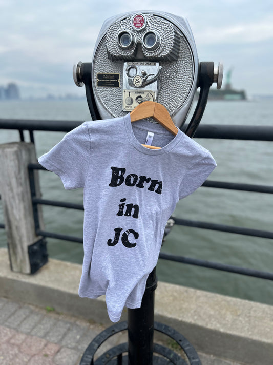 WOMEN'S MADE IN USA Born in New Jersey T-Shirt - Heather Grey/Black