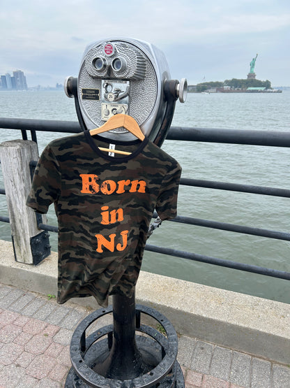 ADULT MADE IN USA Born in New Jersey T-Shirt - Camo/Orange