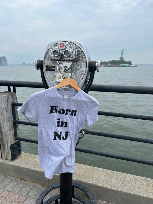 WOMEN'S MADE IN USA Born in Jersey City T-Shirt - Heather Grey/Black