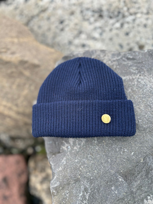 YOUTH MADE IN USA New Jersey Shortie Wool Watch Cap - Navy