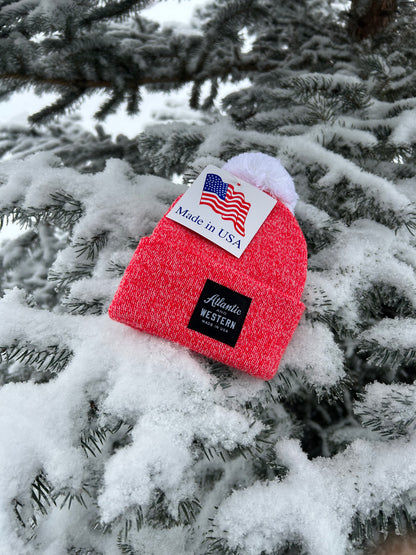 INFANT MADE IN USA Waterfront Beanie - Red Pom