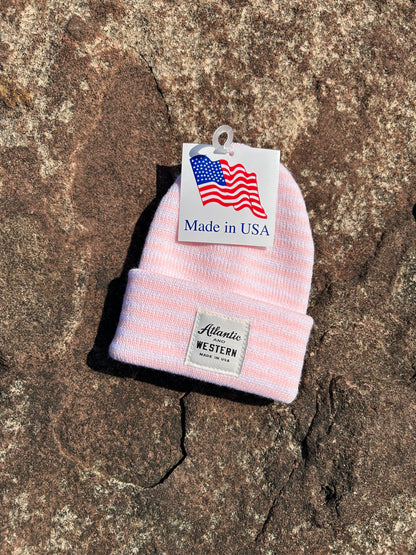 INFANT MADE IN USA Waterfront Beanie - Pink Stripe