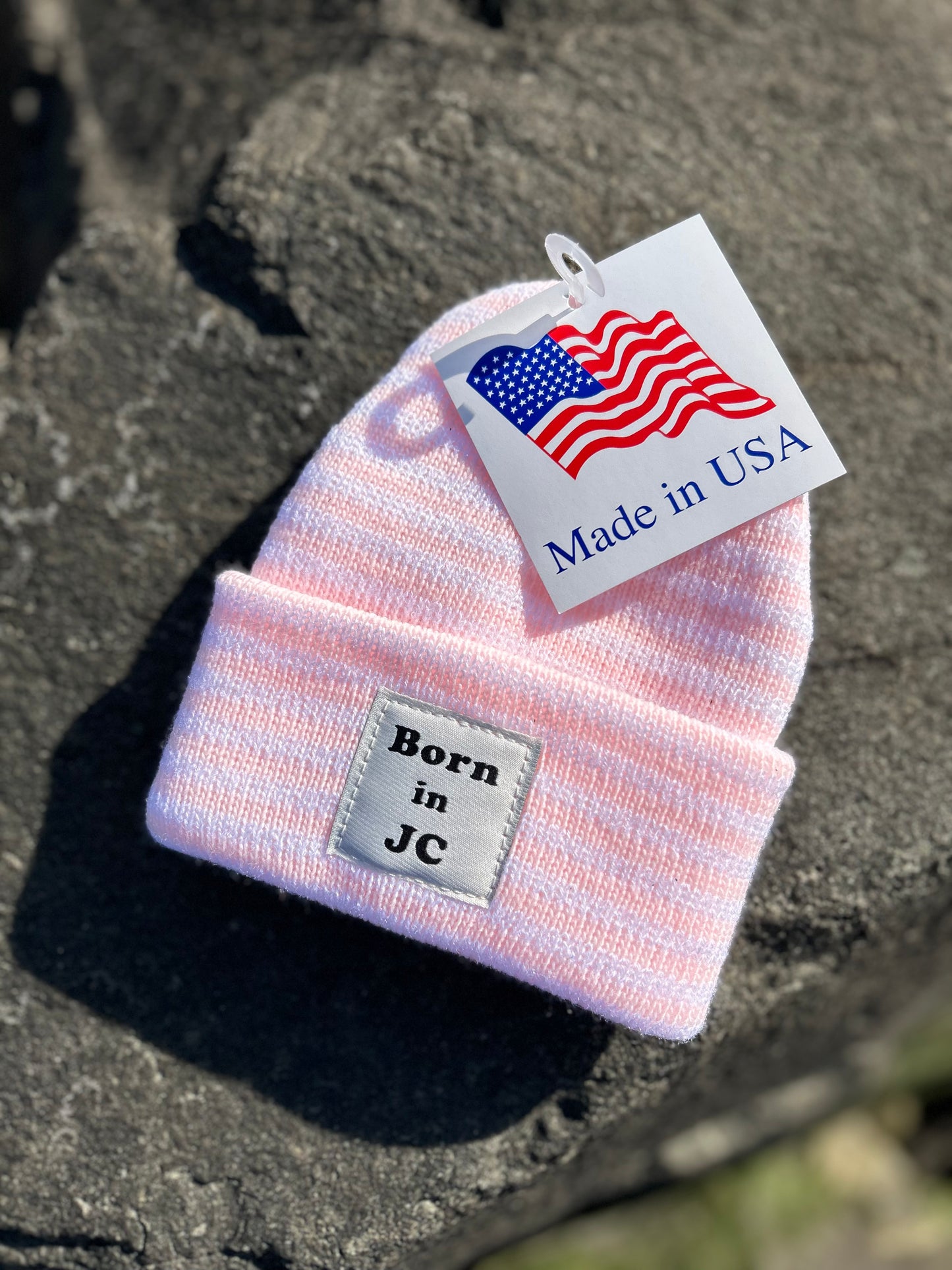 INFANT MADE IN USA Waterfront Beanie - Pink Stripe