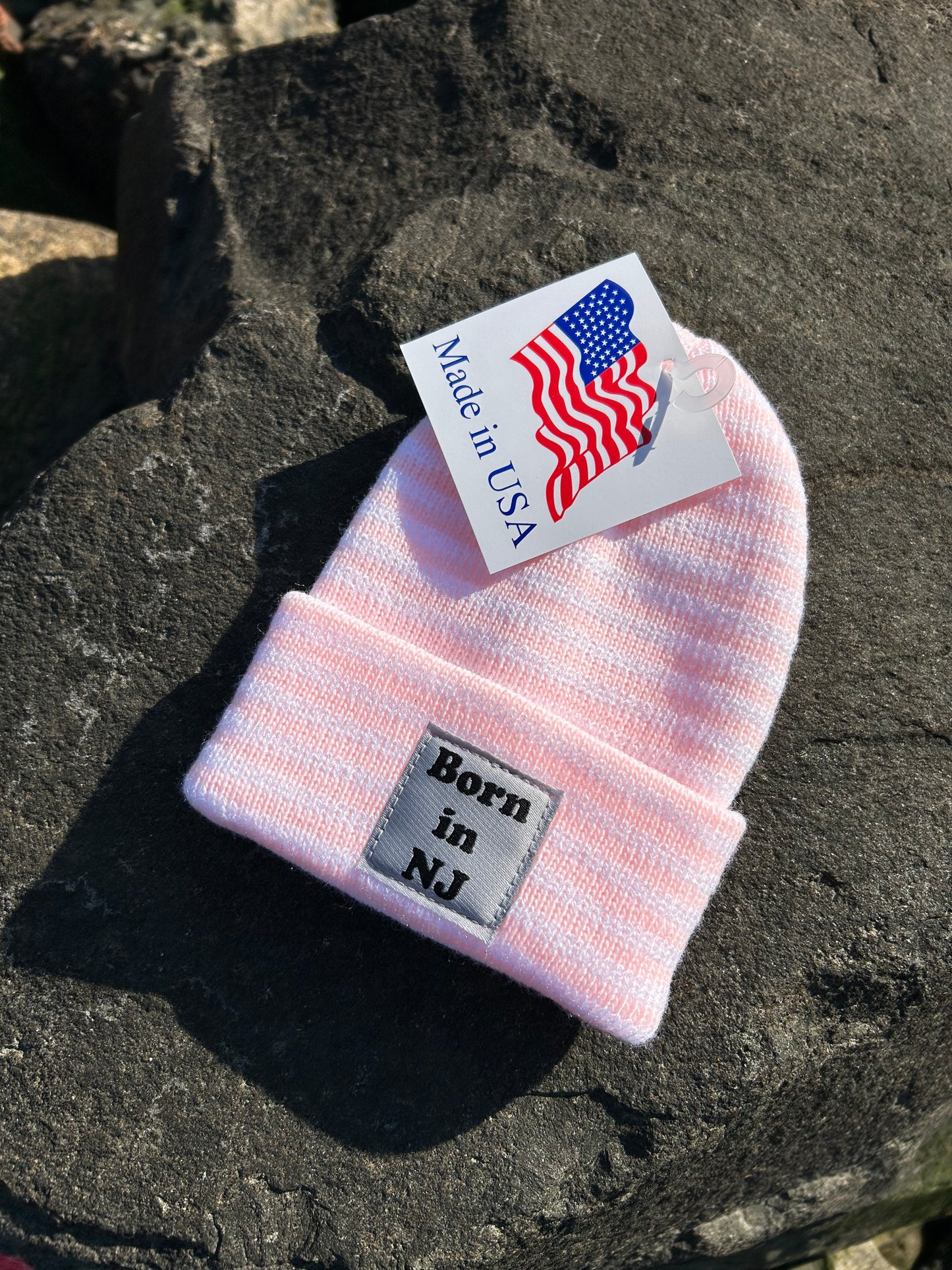 INFANT MADE IN USA Waterfront Beanie - Pink Stripe