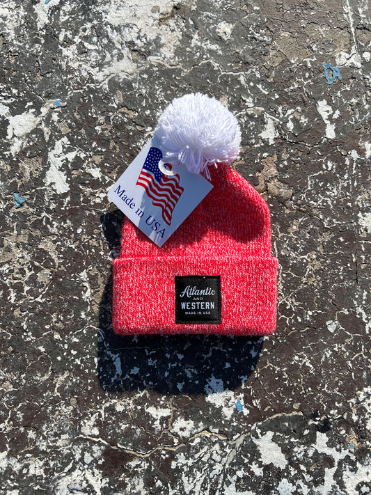 INFANT MADE IN USA Waterfront Beanie - Red Pom
