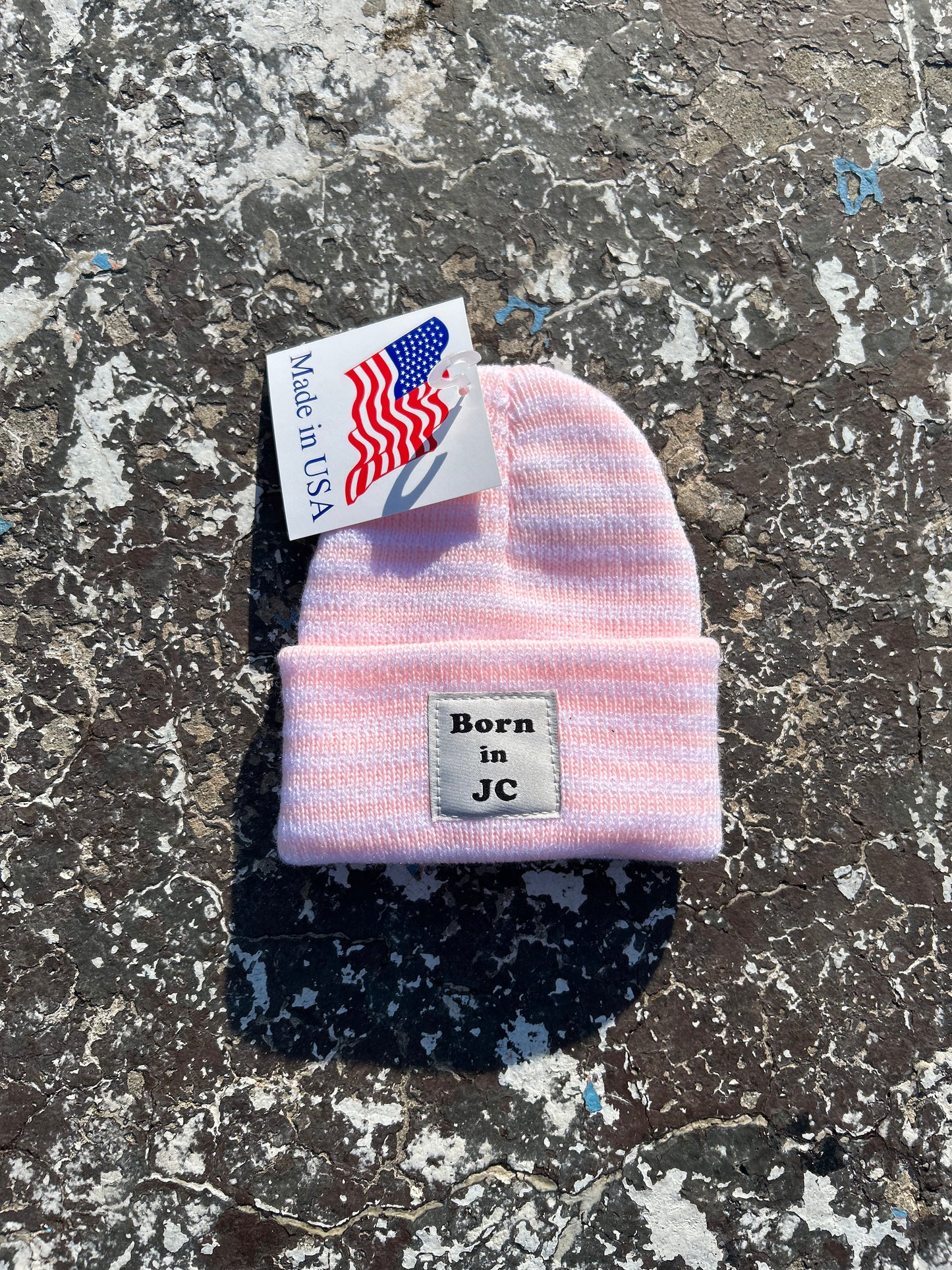 INFANT MADE IN USA Waterfront Beanie - Pink Stripe