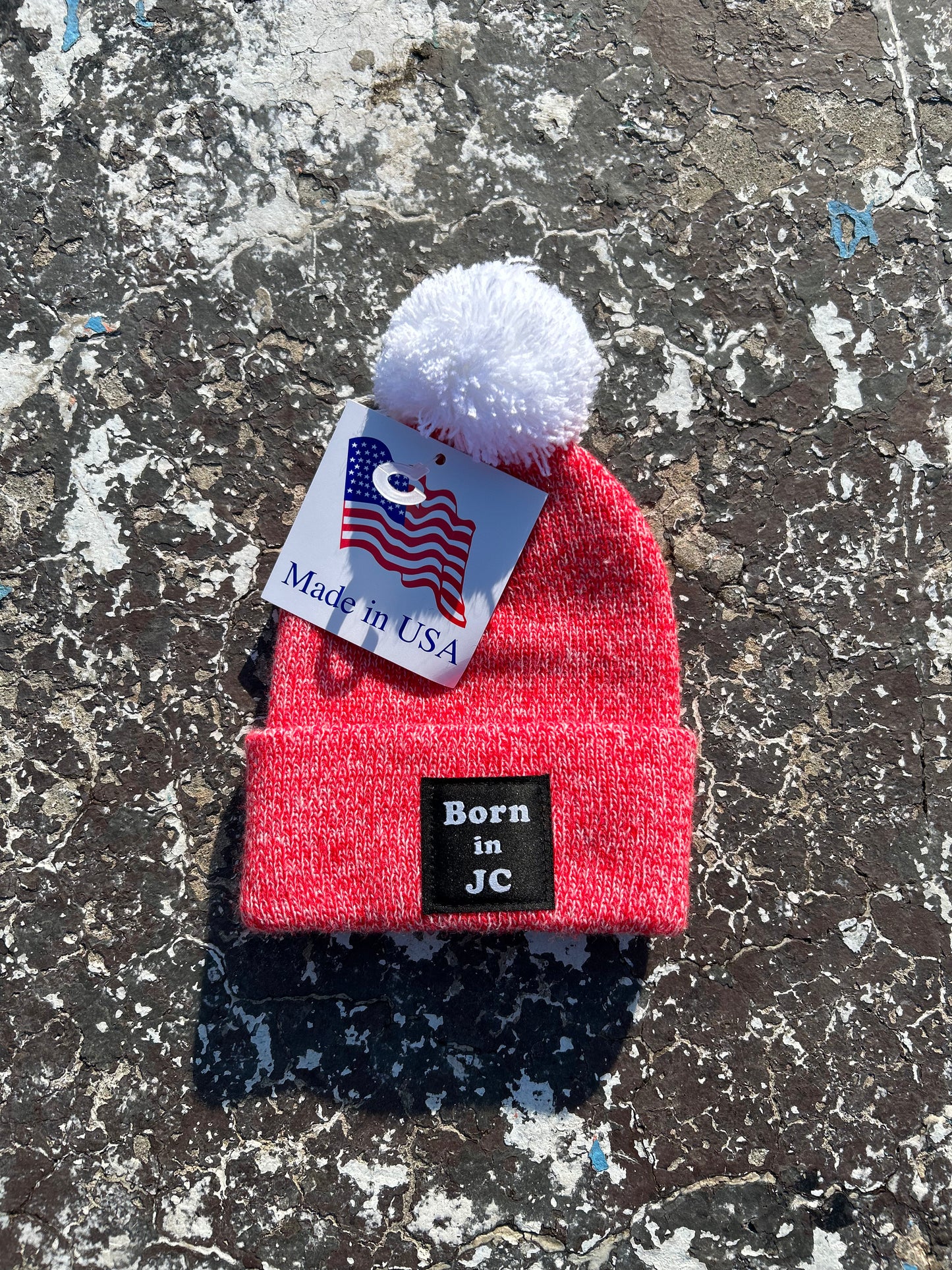 INFANT MADE IN USA Waterfront Beanie - Red Pom