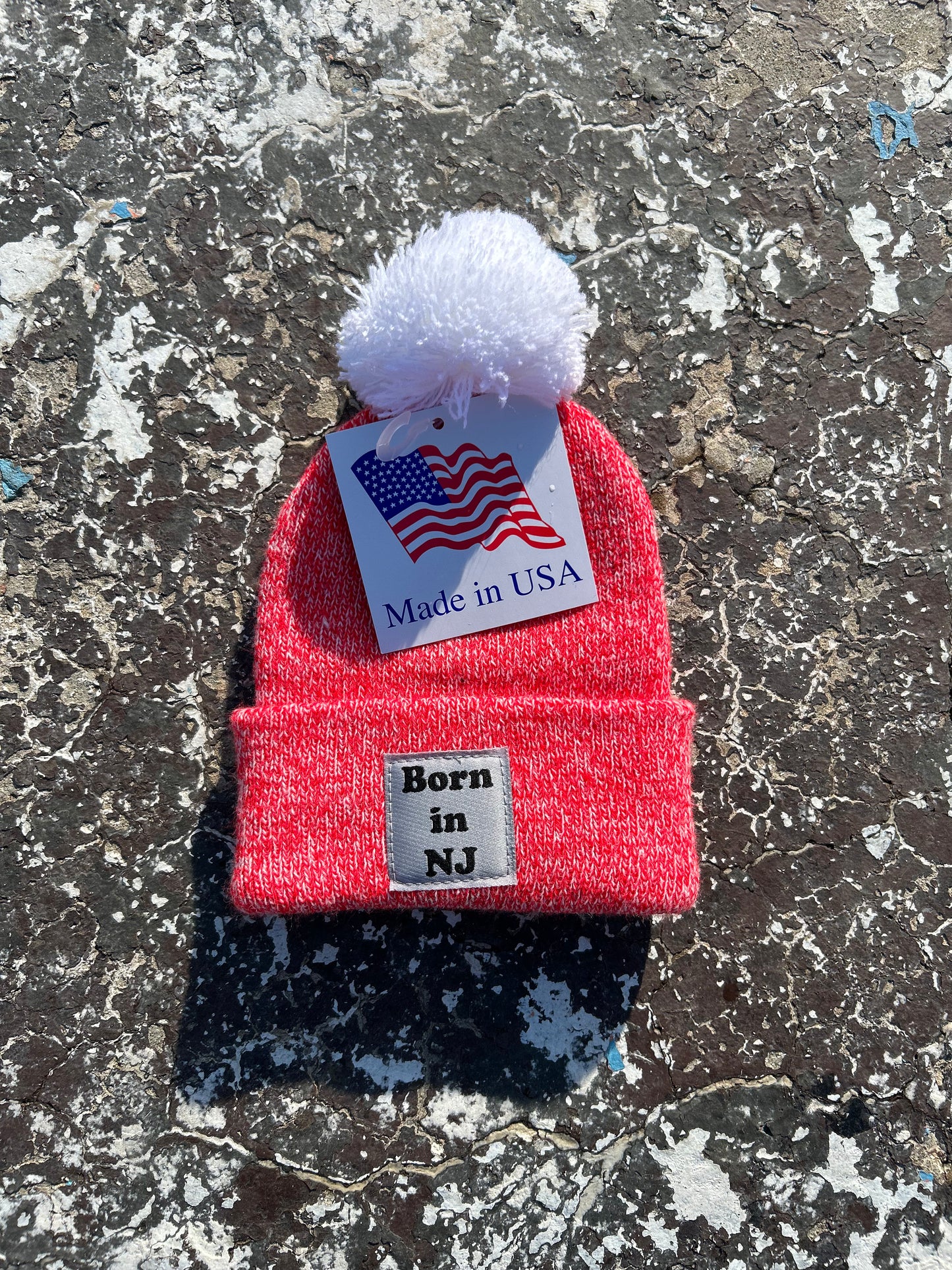 INFANT MADE IN USA Waterfront Beanie - Red Pom