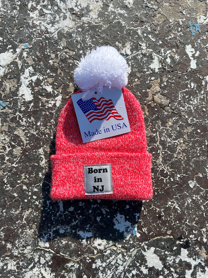 INFANT MADE IN USA Waterfront Beanie - Red Pom