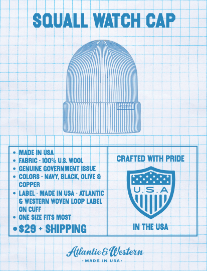 MADE IN USA Squall 100% Wool Watch Cap - Loop Label